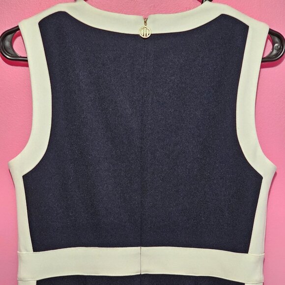 Tommy Hilfiger Sz 6 Sleeveless Pants Jumper Navy White Trim Classic Minimal - Picture 4 of 16